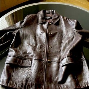 Emanuel Ungaro chocolate brown leather jacket